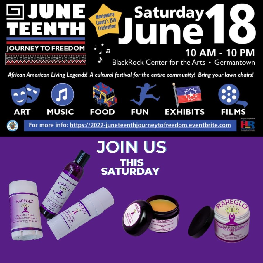 RareGlo and Rare Essence @ Juneteenth At Black Rock Center In Germantown, Md June 18, 2022 - RareGlo Organic Shea Products