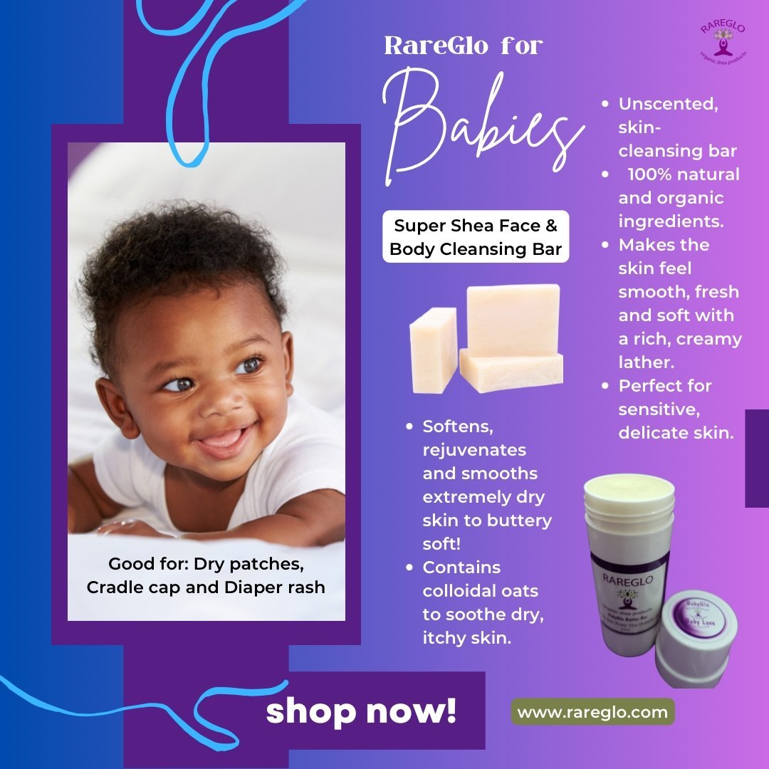 BabyGlo Baby Love Butter Bar & Cleansing Bar Bundle - RareGlo Organic Shea Products